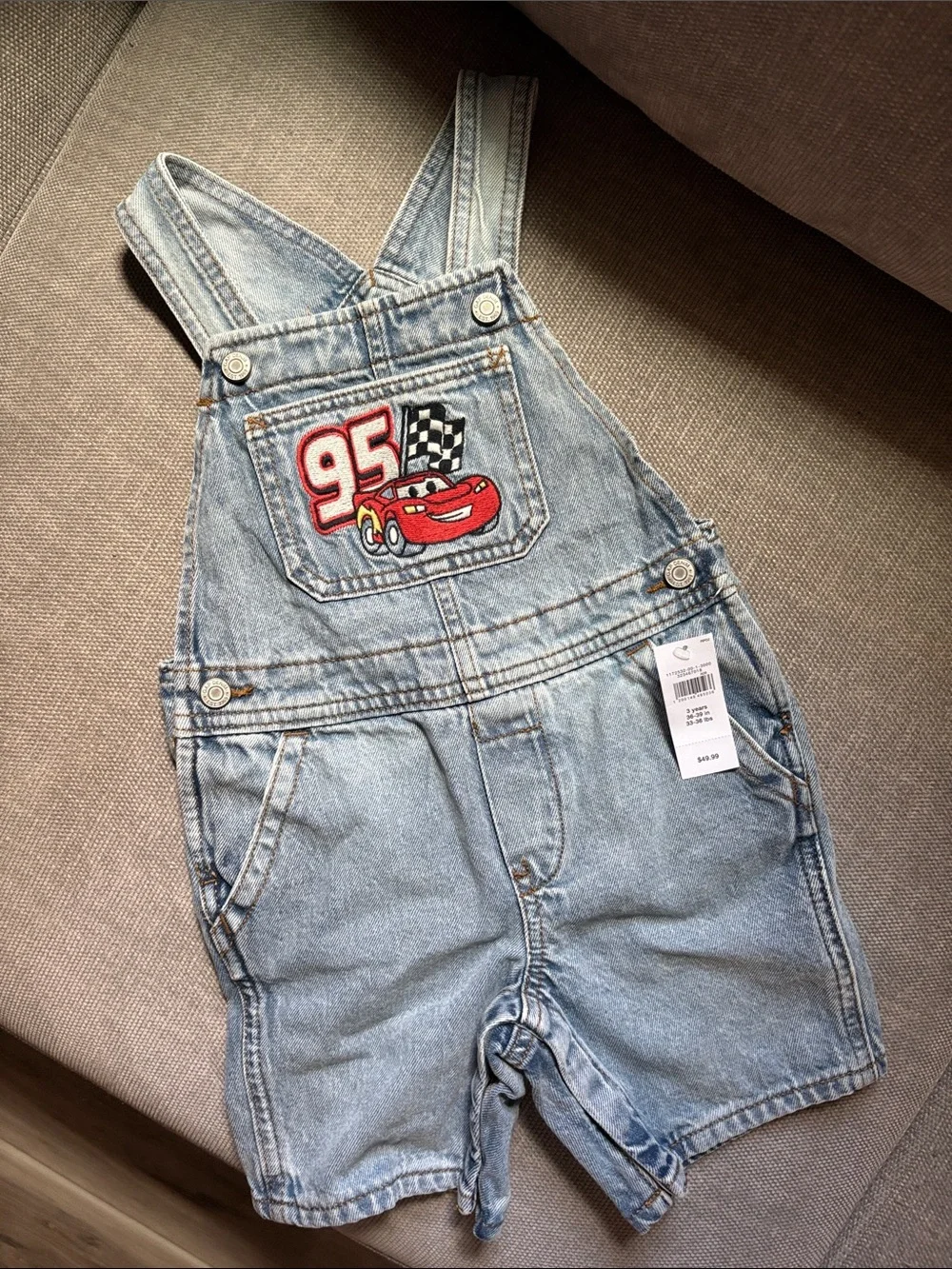 Baby Gap x Disney Pixar’s Cars Light Blue Denim Overalls NWT